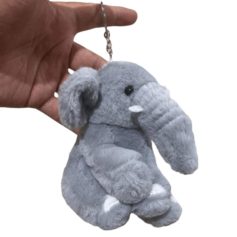 Soft Elephant Keyring Cute Cartoon Animal Bag Pendant Trinket Plush Stuffed Keychain Kids