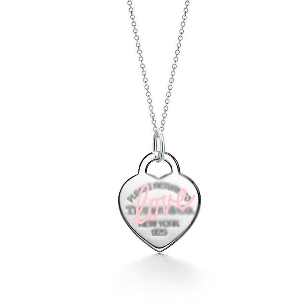 Heart-Shaped Enamel Cross Chain Necklace with Peach Heart Beads for Women - Fashionable Classic Style
