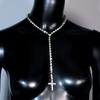 Rhinestone Accessories, Trendy Street Cross Necklace, Sexy Big Diamond Necklace Women'S Necklace