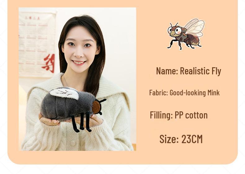 Realistic Fly Plush Toy Prank & Sleep Hug Pillow - Dung Beetle Design for Men and Women Birthday Gift