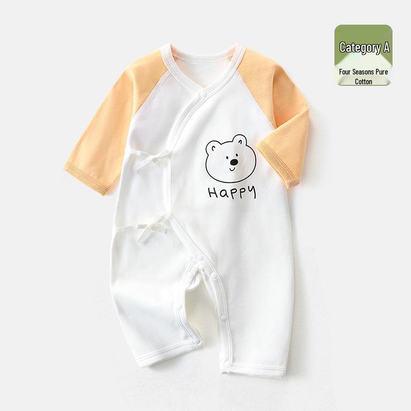 New Style Pure Cotton Tagless Baby Bodysuit for All Seasons - Unisex Butterfly Jumpsuit Pajamas