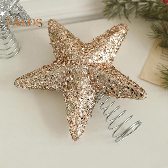 Weihnachtsstern-Baumspitze, glitzernder Stern, Weihnachtsbaumspitze, Dekoration, Kunststoff-Stern-Ornament für Weihnachtsbaum-Dekoration