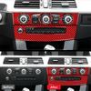 For BMW 5 Series E60 2004-2010 Accessories Carbon Fiber Interior Car Air Conditioner CD Control Panel Trim Cover Frame Stickers