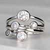 Huitan Trendy CopperColor Cubic Zirconia Ring for Women Fashion Versatile Daily Wearable Finger Accessories Modern Jewelry