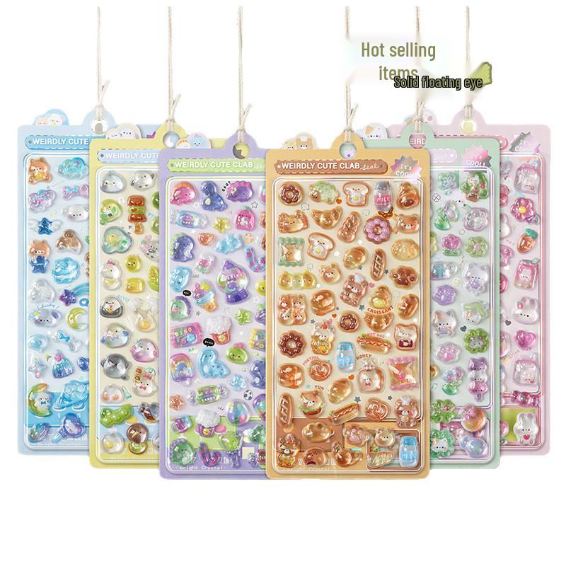 Popular 3D Animal Cartoon Crystal Stickers for Kids' Phone Cases