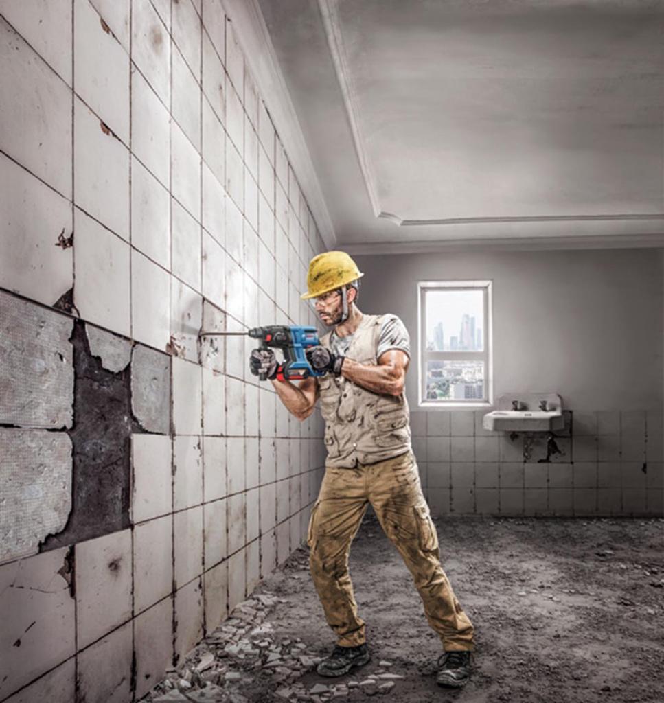 Bosch Professional SDS Plus 18V Cordless Hammer Drill X Carrying Case (5.0Ah 2, Charger, Included) GBH18V-20