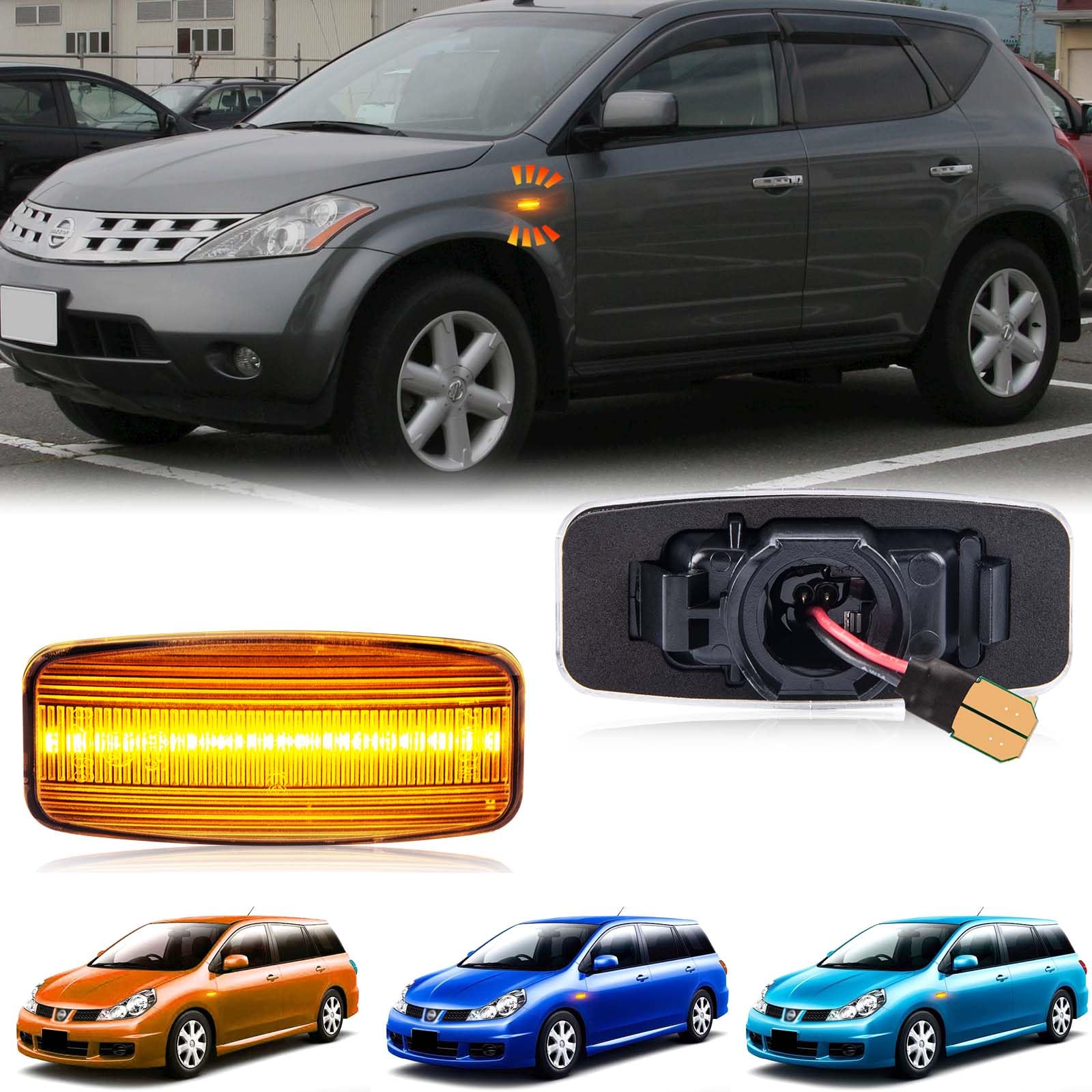 

NEIFILES Skyline gt-r R34 Murano z50 Светодиодный боковой повторитель поворота Presage U31 Tiana J31 Крыло Clear