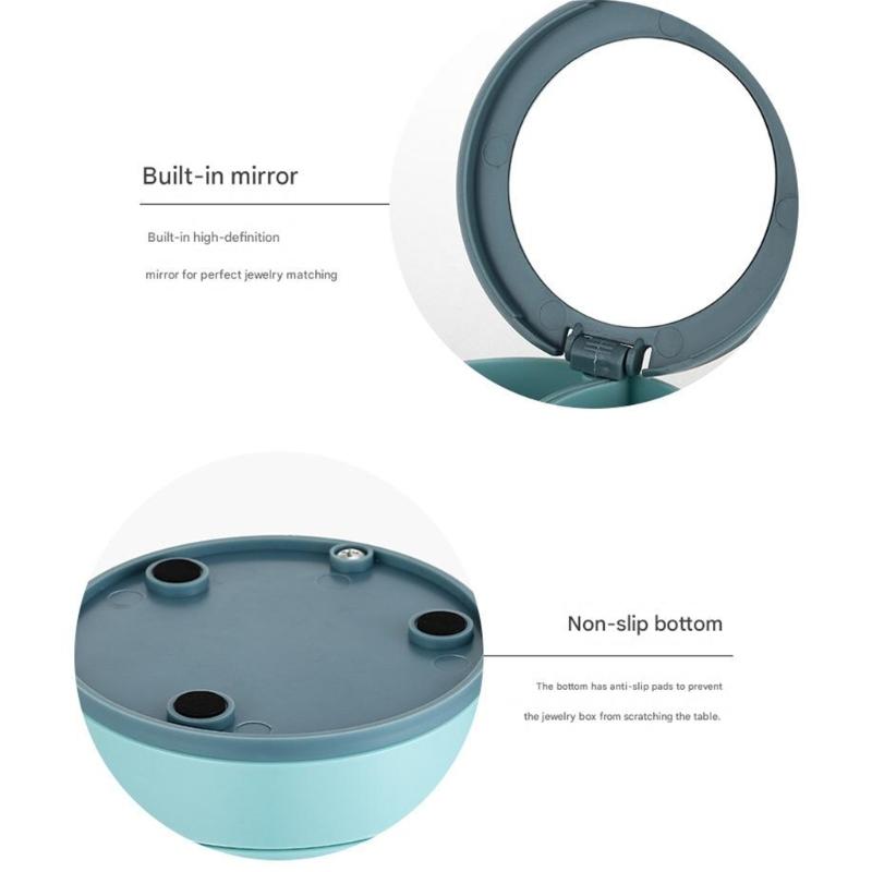 360 Degree Rotating Jewelry Organizers With Multiple Layers For Earrings Necklaces Rings ABS Materials Storage Box