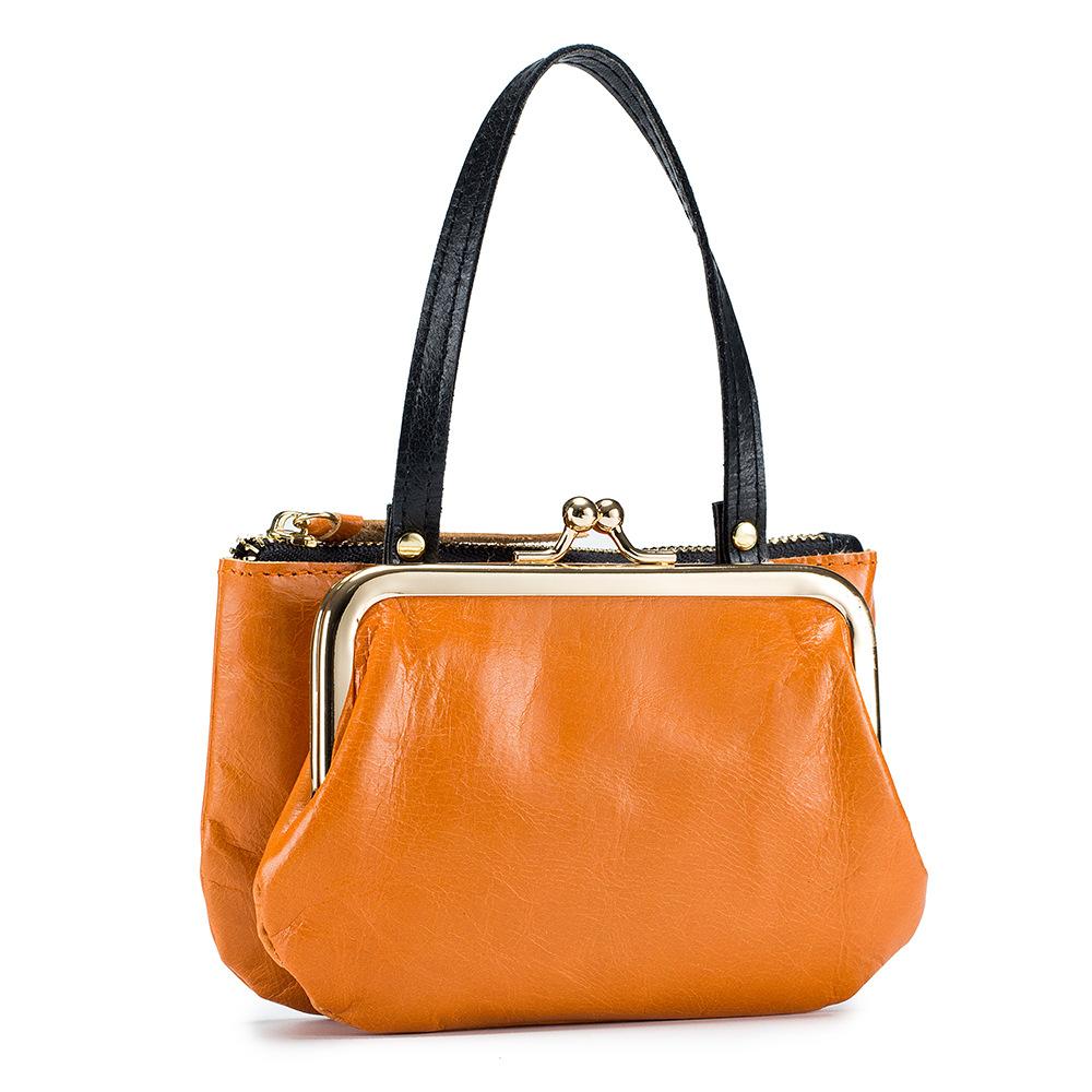 New Retro Creative Storage Gold Bag Japanese Handmade Change Bag Mini Double-layer Clip Bag Coin Bag