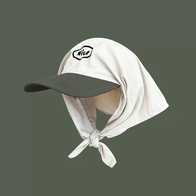 New Color Blocked Headscarf Strap Quick Drying Duck Tongue Hat, Summer Casual Versatile Sun Shading And Sun Protection Hat