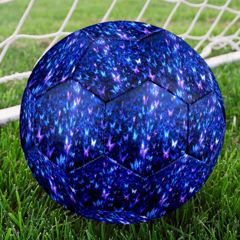 1pc Blue Butterfly Garden Size 5 Soccer Ball Professional Match Training Football Indoor &Outdoor Sports Ball Lightweight Durable C6542