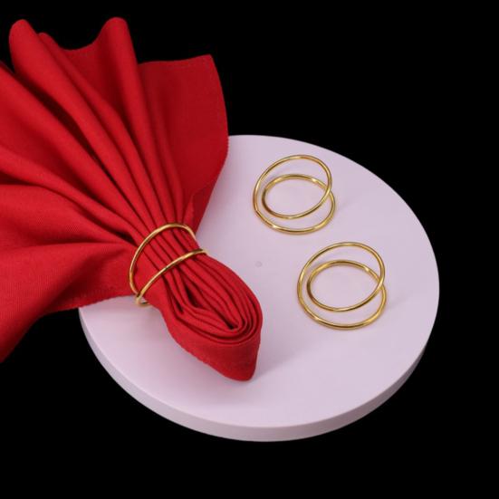 6/12Pcs Golden Napkin Rings Alloy Spiral Design Napkin Holders Buckles Family Dinner Wedding Party Table Decoration