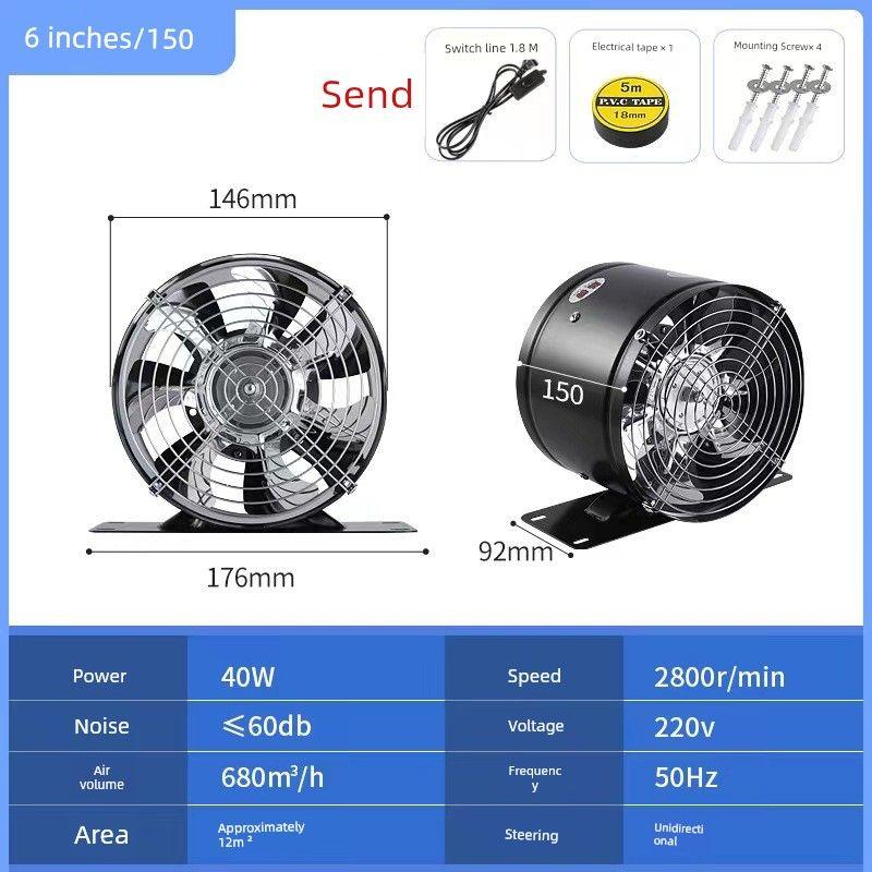 Exhaust Fan Ventilating Fan Kitchen For Home Ventilator High Power Range Hood Exhaust Fan Strong Exhaust Fan Commercial