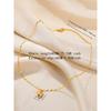 Stainless Steel Gold Beloved Charm Pendant Necklace - Trendy Clavicle Chain for Women & Girls, Holiday Gift