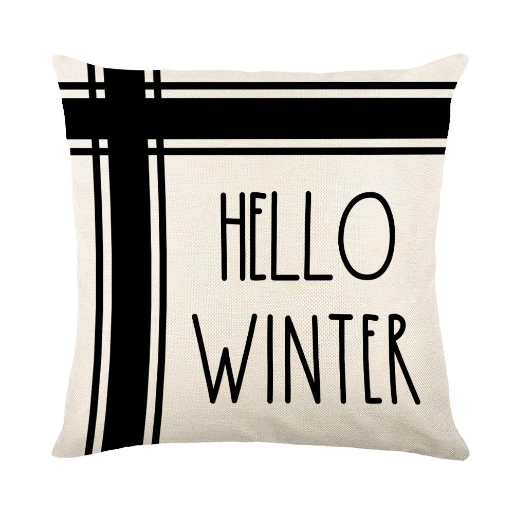 45X45Cm New Christmas Printed Detachable Cushion Pillow Cover Square Bedhead Living Room Sofa Cushion Cover