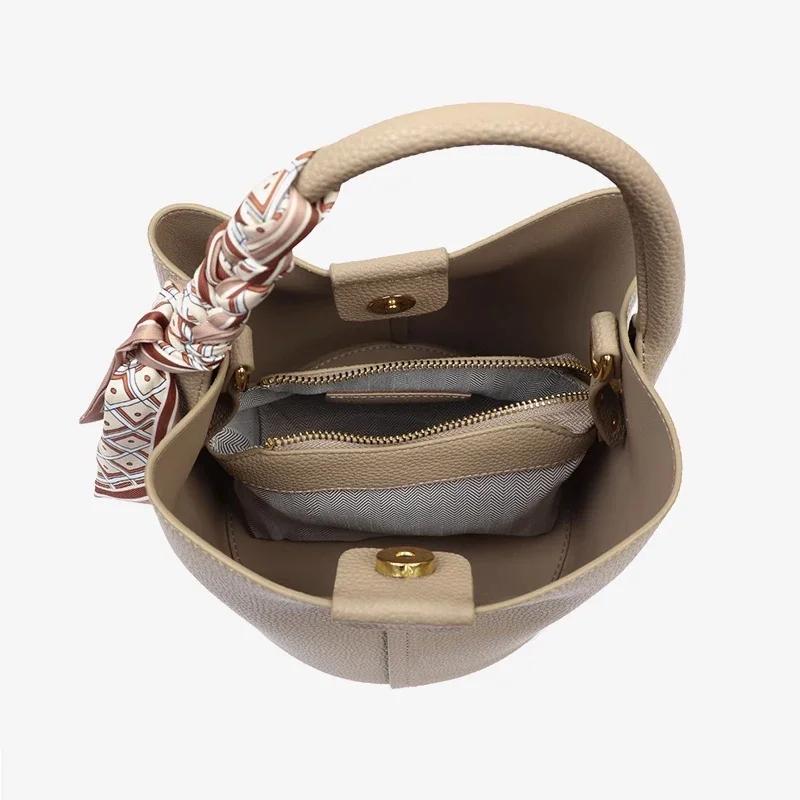 New Fashionable Trendy Bucket Bag for Women, New Basket Bag, Genuine Leather Handheld Crossbody Bag, Shoulders