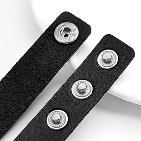 QIKEJI Choker Ladies Black Jirai Style Accessory Collar Gothic Unisex Leather Yami V Visual Kei Harajuku Cosplay Costume Fashion