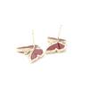 New Year's Red Oil Drip Stone Butterfly Earrings Gold-plated Versatile Insect 925 Silver Needle Stud Earrings Women's Earrings