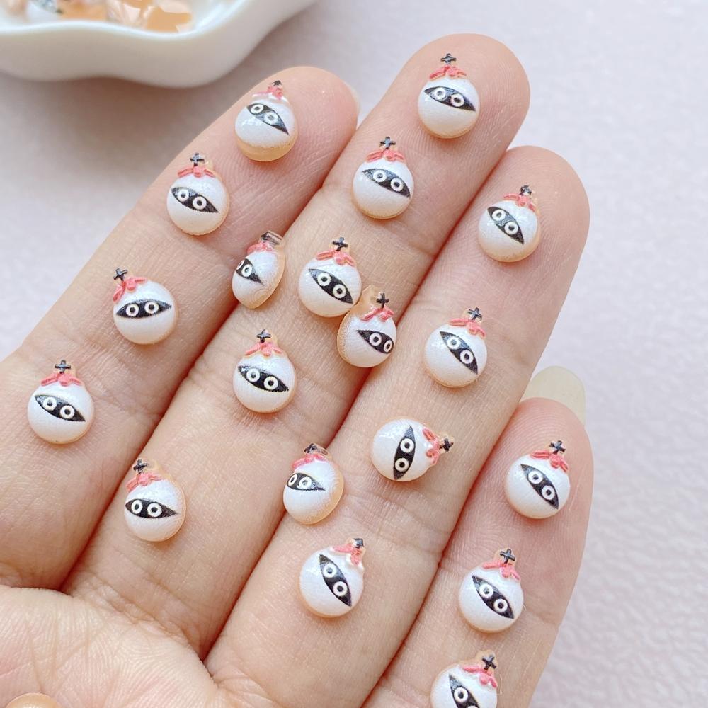100PCS Halloween 3D Nail Art Decoration Charms Supplies Kawaii Cartoon Halloween Series Accessories Resin Parts Manicure Decor