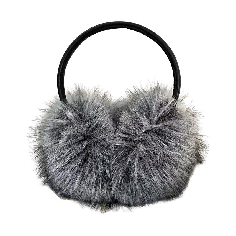 Faux Raccoon Fur Winter Earmuffs - Large Plush Ear Warmers for Cold Protection