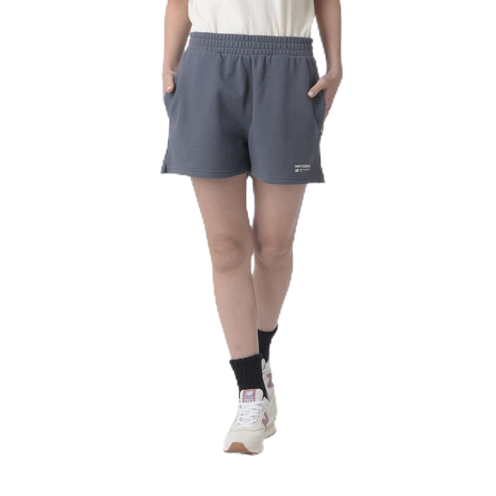 Linear Heritage Sweat Shorts GT [New Balance] Women s Shorts, (WS33502) (Graphite) SIZEXL