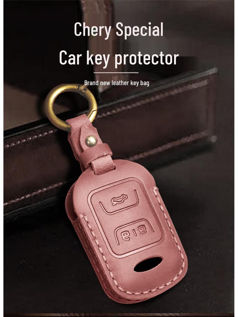 Genuine Leather Car Key Cover for Chery Tiggo, QQ, Arrizo Models