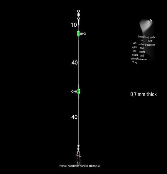 Nylon leuchtende Perlen Wirbel Angelmontage für Wels, Umberfisch, Schlammkarpfen & Felsenbarsch