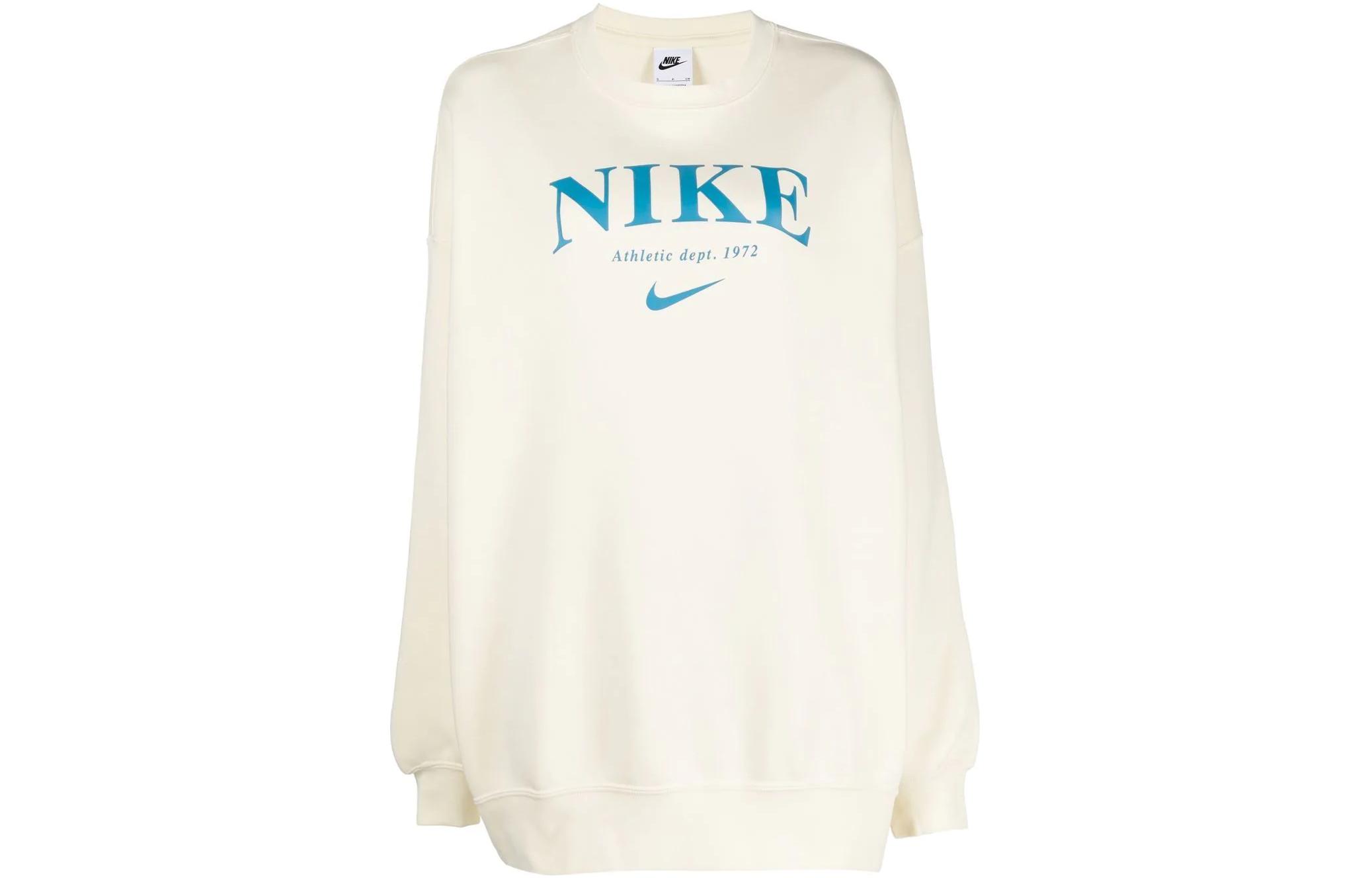 Nike Sweatshirts Women s Ecru Crew Neck Moderate Regular DQ5106-113 S