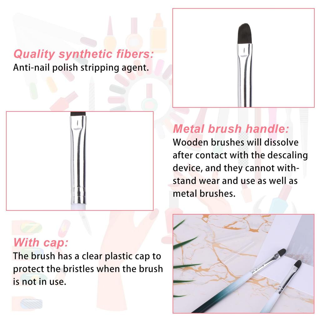 2pcs Nail Cleaning Brushes, Round Head Gel Polish Remover Pen for Cleaning Mistakes on Cuticles Professional Painting Brush for Nail Design Home