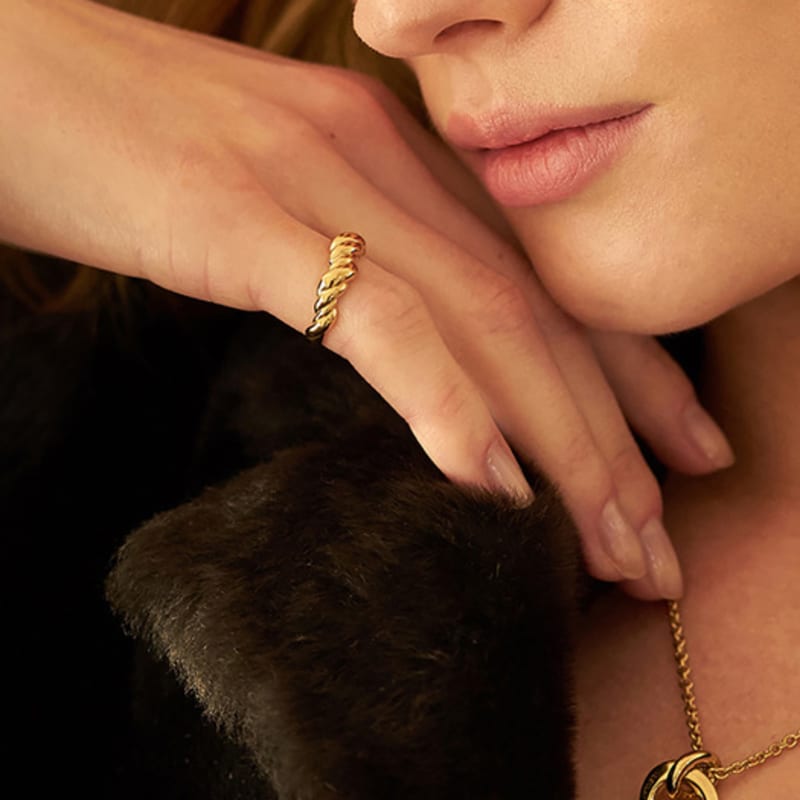 LECLAT 3LAYERS TWIST RING SILVER/VERMEIL