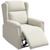 Recliner, Adjustable Upholstered Chair with Footrest, Reclines 160 degrees, Linen Look, Quick Assembly, Beige