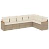 VidaXL Salon de Jardin avec Coussins 7 pcs, Canapés de Terrasse, Ensemble de Meubles de Patio, Mobilier d'Extérieur, Beige 3226030