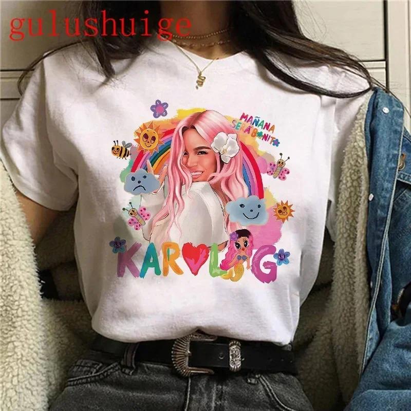 Unisex Y2k 90s Unisexana Sera Bonito Bichota Karol G T Shirt Women Short Sleeve Woman Graphic T Shirts O Neck Tee Trendy Clothing
