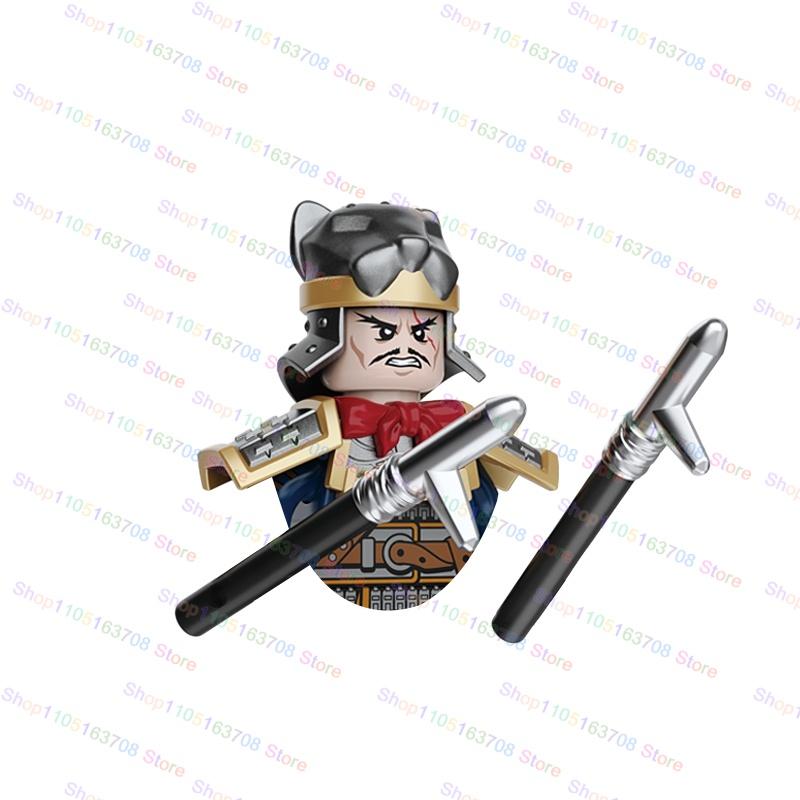 Anime Cartoon Three Kingdoms Cao Cao Sun Quan Liu Bei Characters Building Blocks Accessories Toys Children's Christmas Gift