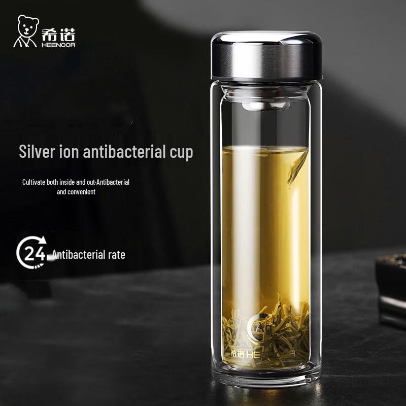 Zhishi Double-Layer Heat-Insulated Glass Portable Water Cup