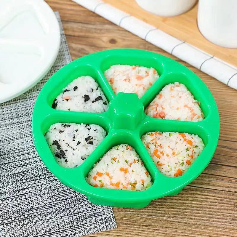 Creative Six In One DIY Sushi Triangle Rice Ball Mold Box Bento Making Tool Heart-Shaped Decorative Convenient