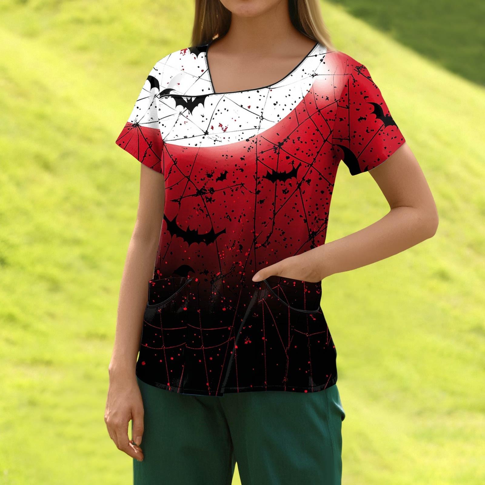 

Женская модная полосатая рабочая одежда с градиентным принтом и короткими рукавами с верхом с двойными карманами XXXXL