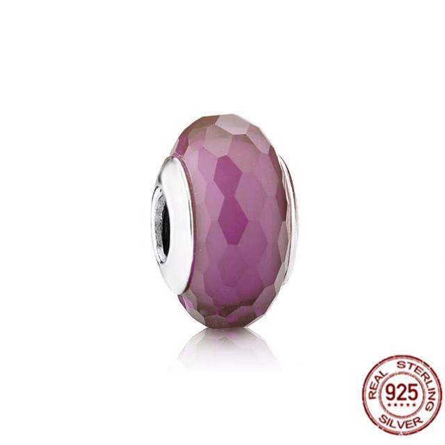 925 Sterling Silver White Red Blue Lucky Four -Leaf Clover Murano Glass Charm Jewelry Bead Fit Sweet Fasion Bracelet