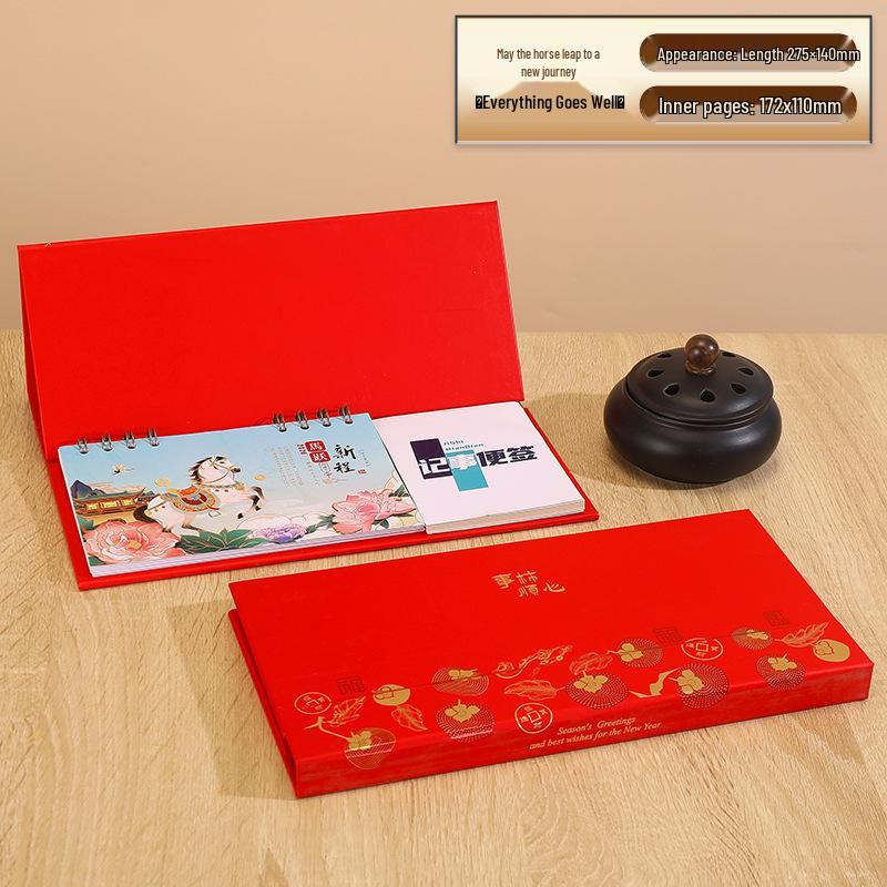 2026 Year of the Horse: Chinese Festive Desk Calendar - Weekly & Monthly Memo Planner