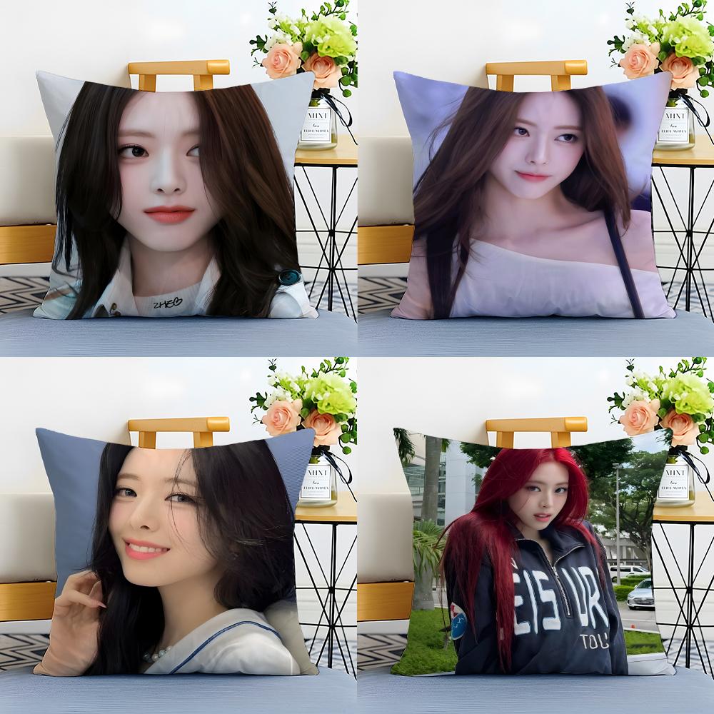 Idol Energetic S-Shin Yu-Na Cushion Cover Washable Linen Pillowcase Soft For Sofa Bed Cozy Home Room Decor