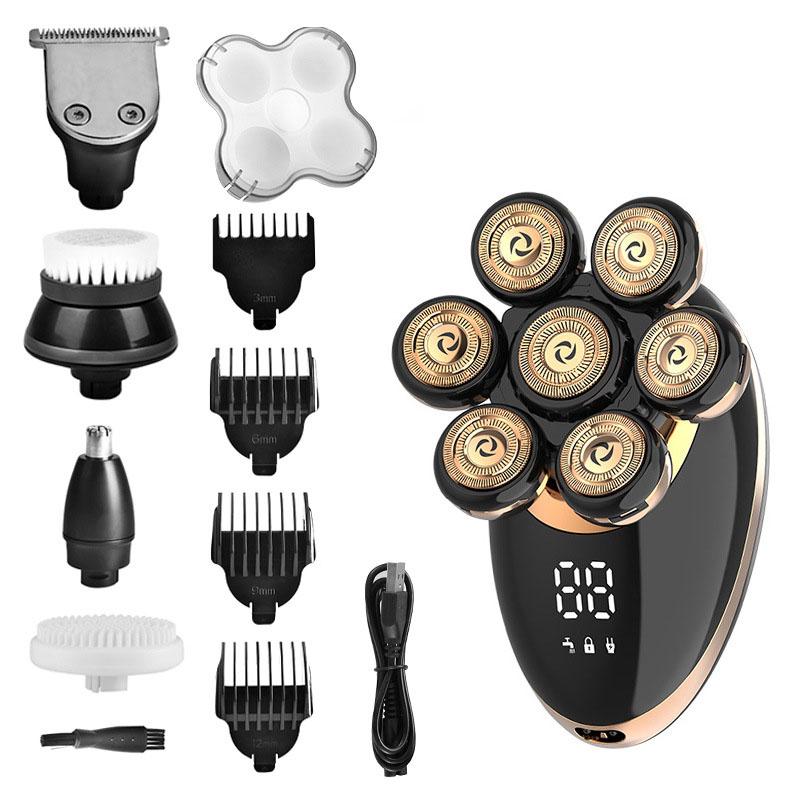 

Электробритва 7 ножевых головок плавающая режущая головка основа USB-зарядка портативный мужской триммер для бороды водонепроницаемая бритва для очищения лица