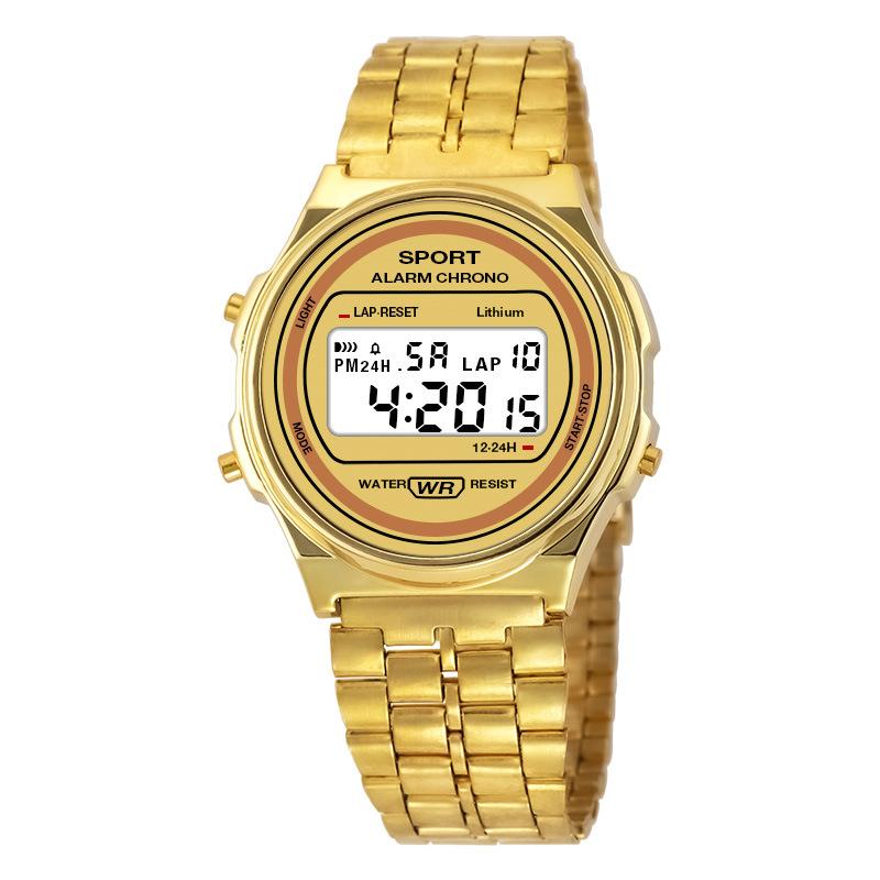 Damen Casual LED Elektronische Uhr Edelstahl Retro Digitale Armbanduhr Wasserdicht Klassische Militär Sportuhr für Mann