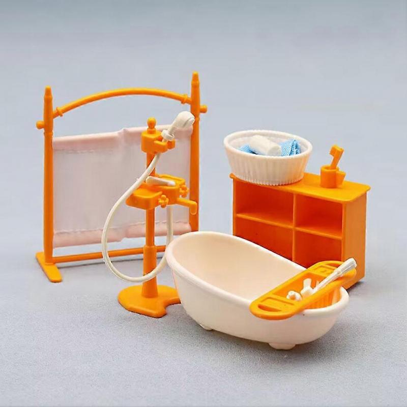 Doll House Mini Furniture Bathroom Set Toys Basin Faucet Accessories for Kids