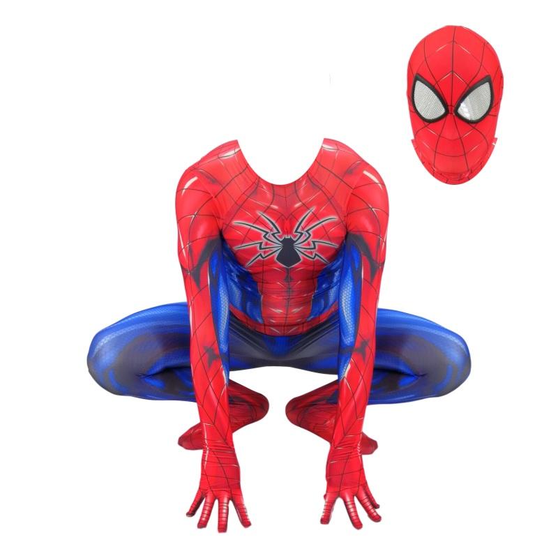 Spiderman Armor Mk Iv Jumpsuit Spiderman Cosplay Costume Halloween Kids Adult