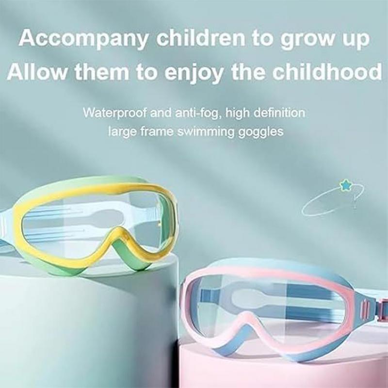 Kids Swimming Goggles Anti-UV No Leaking Pool Eyewear for Boys and Girls Anti-fog No Nose Bridge Design Swimming Eyeglasses