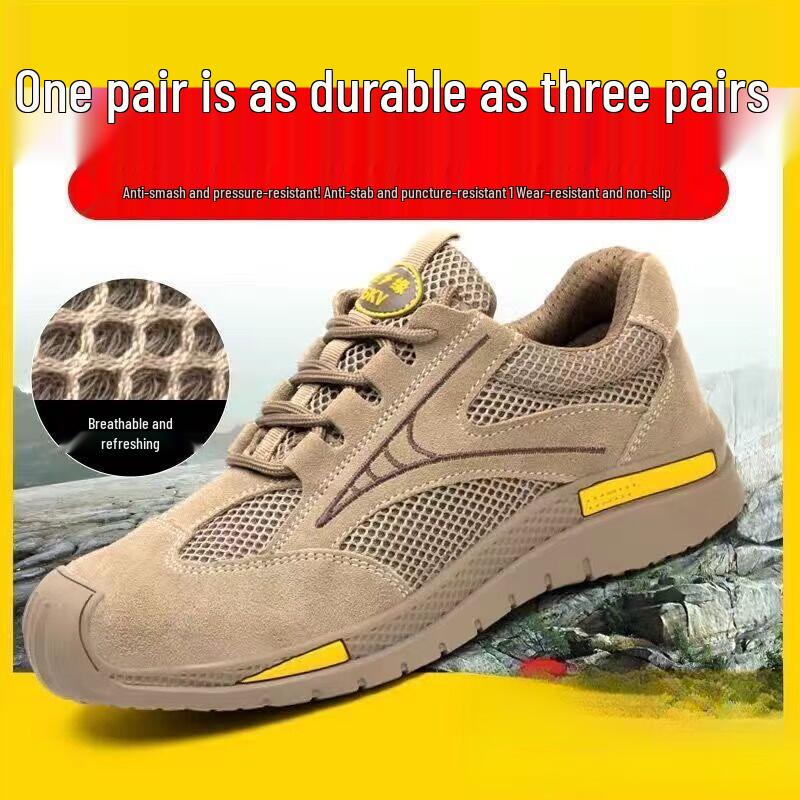 HUIZUMEI Breathable Anti-Smash Puncture-Proof Safety Work Shoes