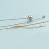 Stainless Steel Ball Necklace Women Geometric Trendy Tassel Charm Snake Chain Gold-color Light Luxury Exquisite