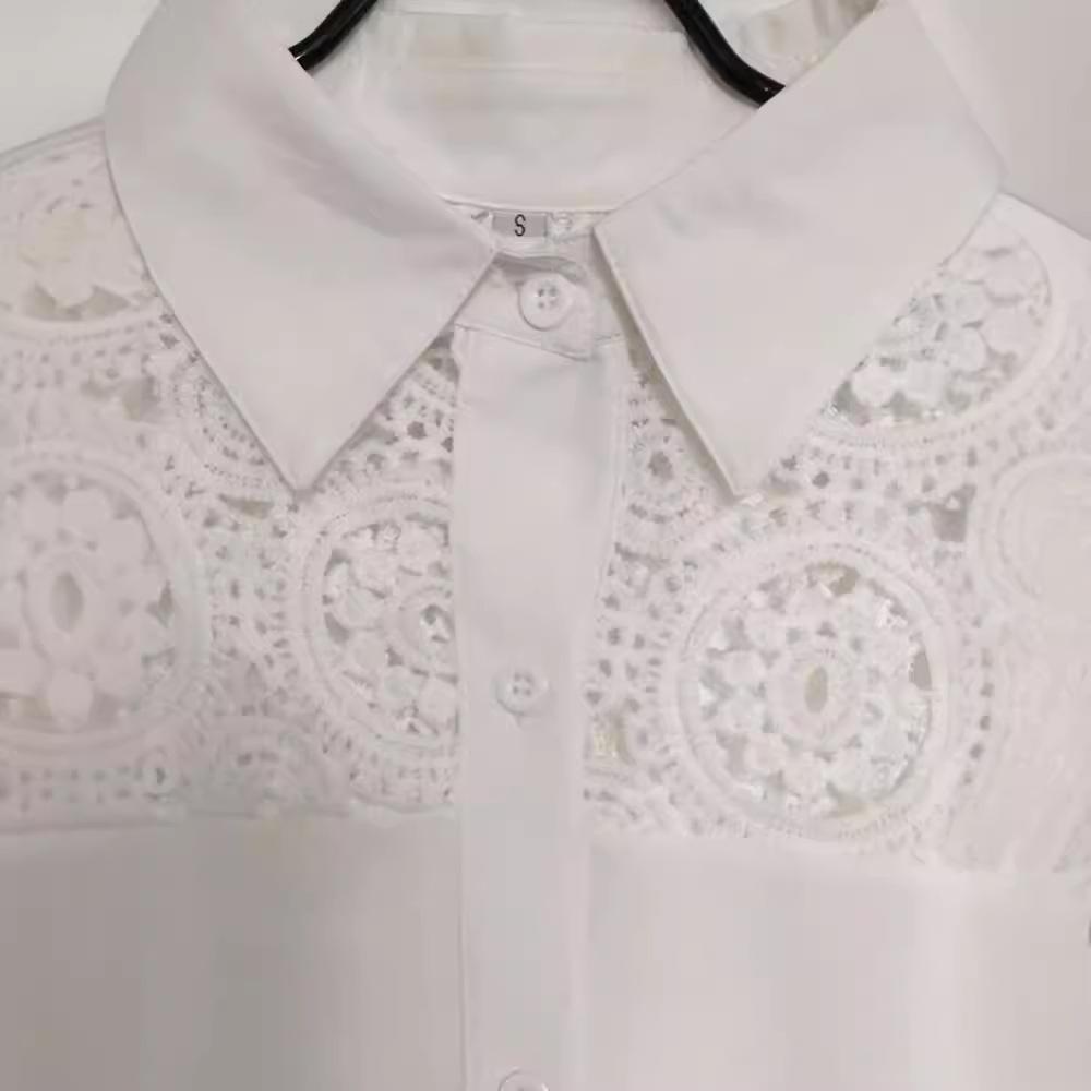 GMXIA Spring Summer Hollow V-neck Design for A Niche Chic Women's Shirt