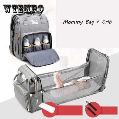 Mommy Bag Large Capacity Mother and Baby Bag Mom Outdoor Multifunctional Folding Bed Backpack High Quality Travel Bag