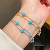 Jewelry Vintage Zircon Double Layer Round Pendant Hand Chain For Women Gift